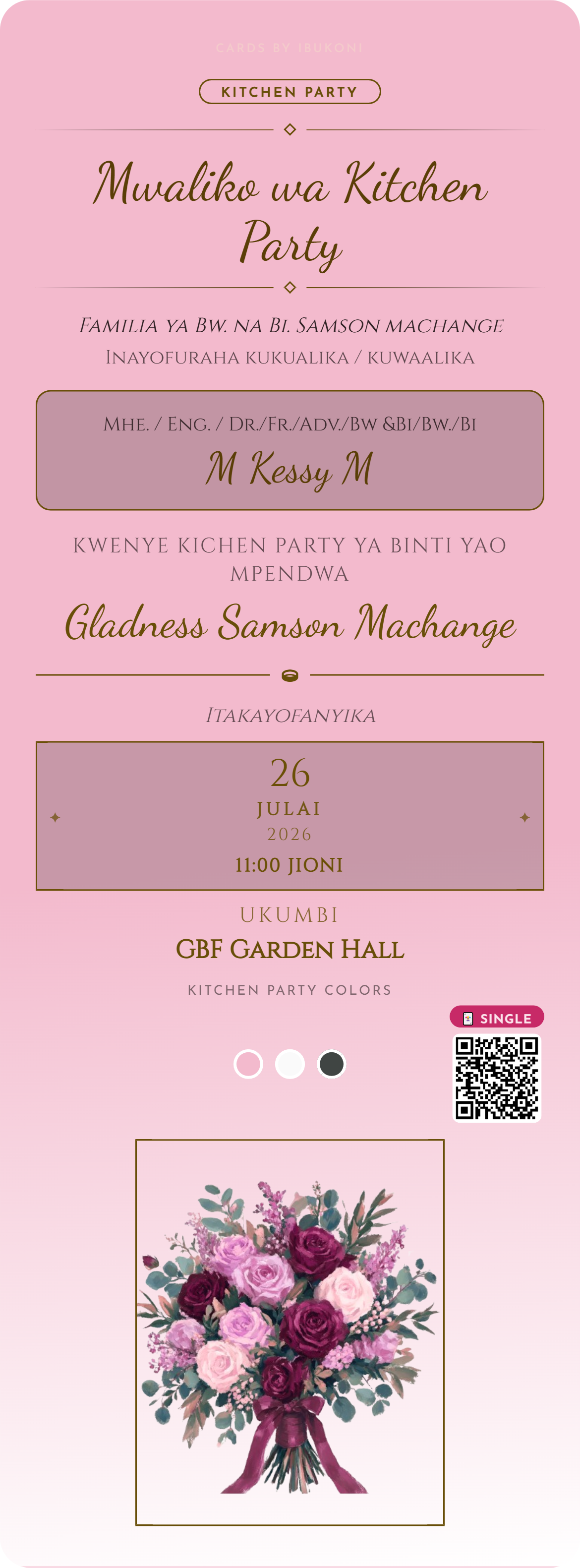 Cards by Ibukoni invitation sample