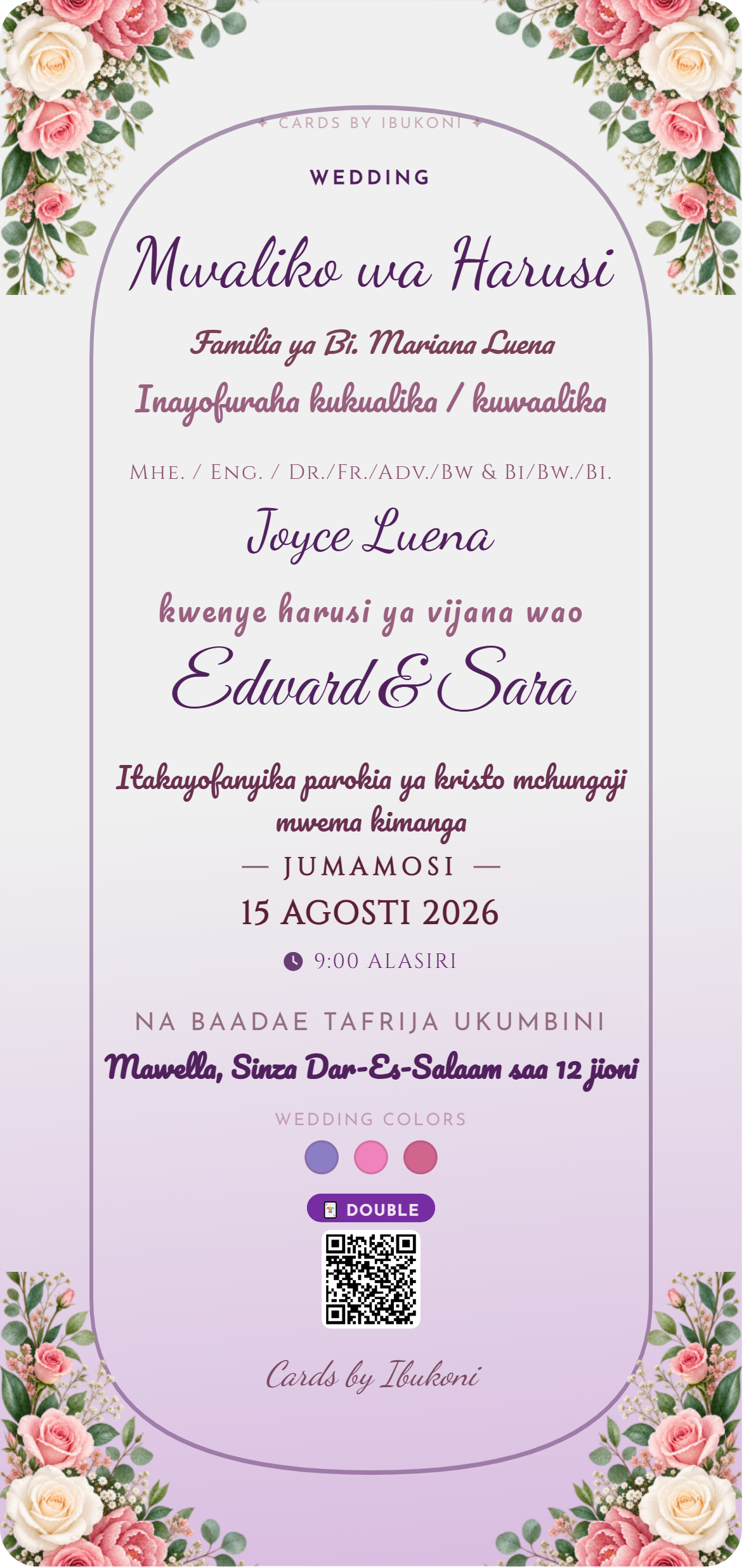 Cards by Ibukoni invitation sample
