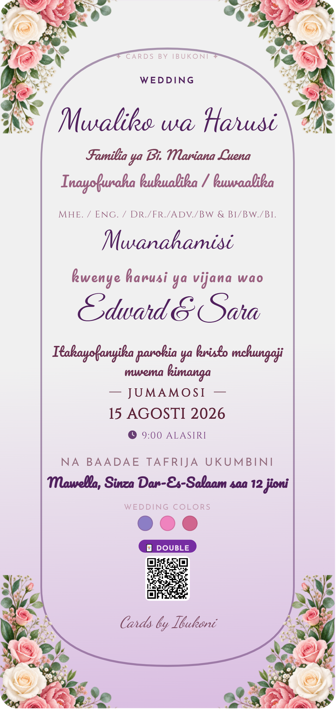 Cards by Ibukoni invitation sample