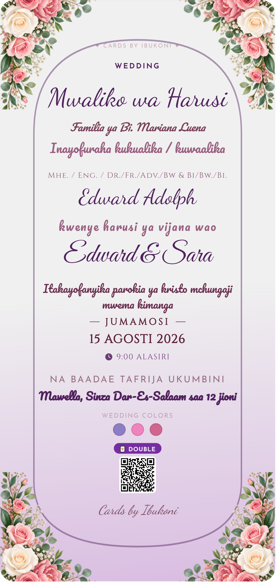 Cards by Ibukoni invitation sample