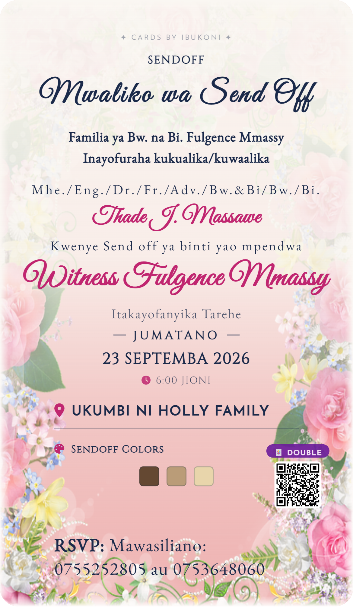 Cards by Ibukoni invitation sample